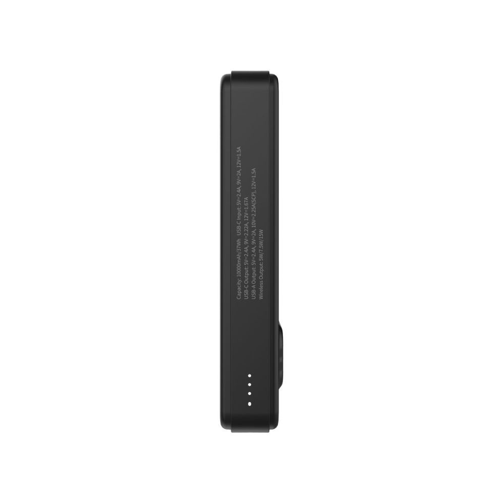Ārējais akumulators Wozinsky Powerbank Wozinsky WLWP-10KA0Y3S 22.5W PD Qi2 10000 mAh, with stand, 1x USB-A, 1x USB-C - black