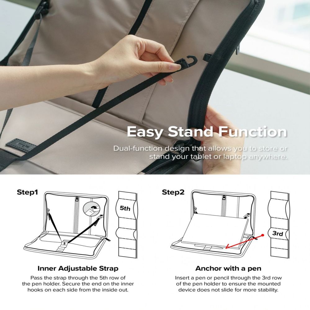 Sülearvuti kott Ringke Beige