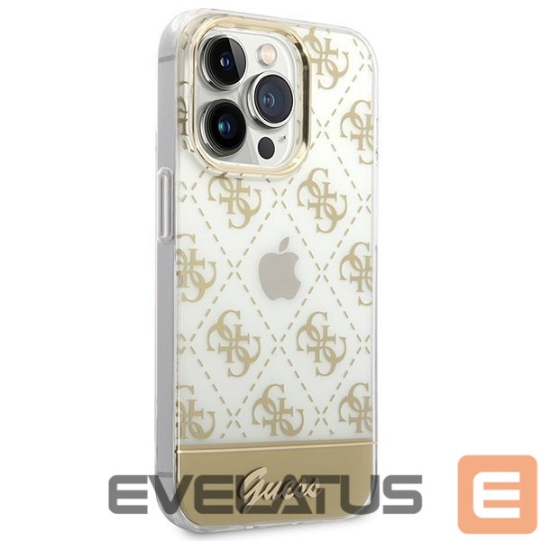 Aizmugurējais vāciņš Guess Guess GUHCP14XHG4MHG iPhone 14 Pro Max 6.7 "gold / gold hardcase 4G Pattern Script