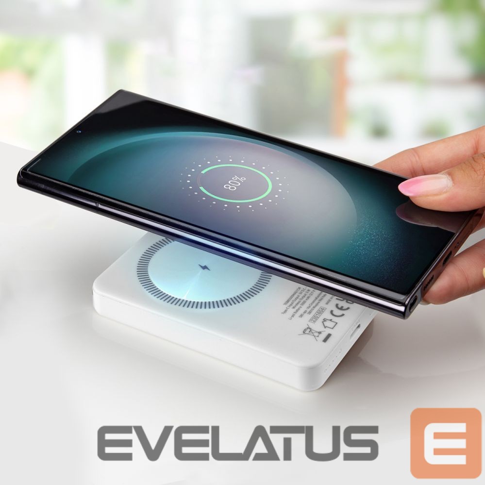 Väline aku SBS Powerbank SBS TEBB5000MAG1CW 5000 mAh USB-C, MagSafe compatible - white