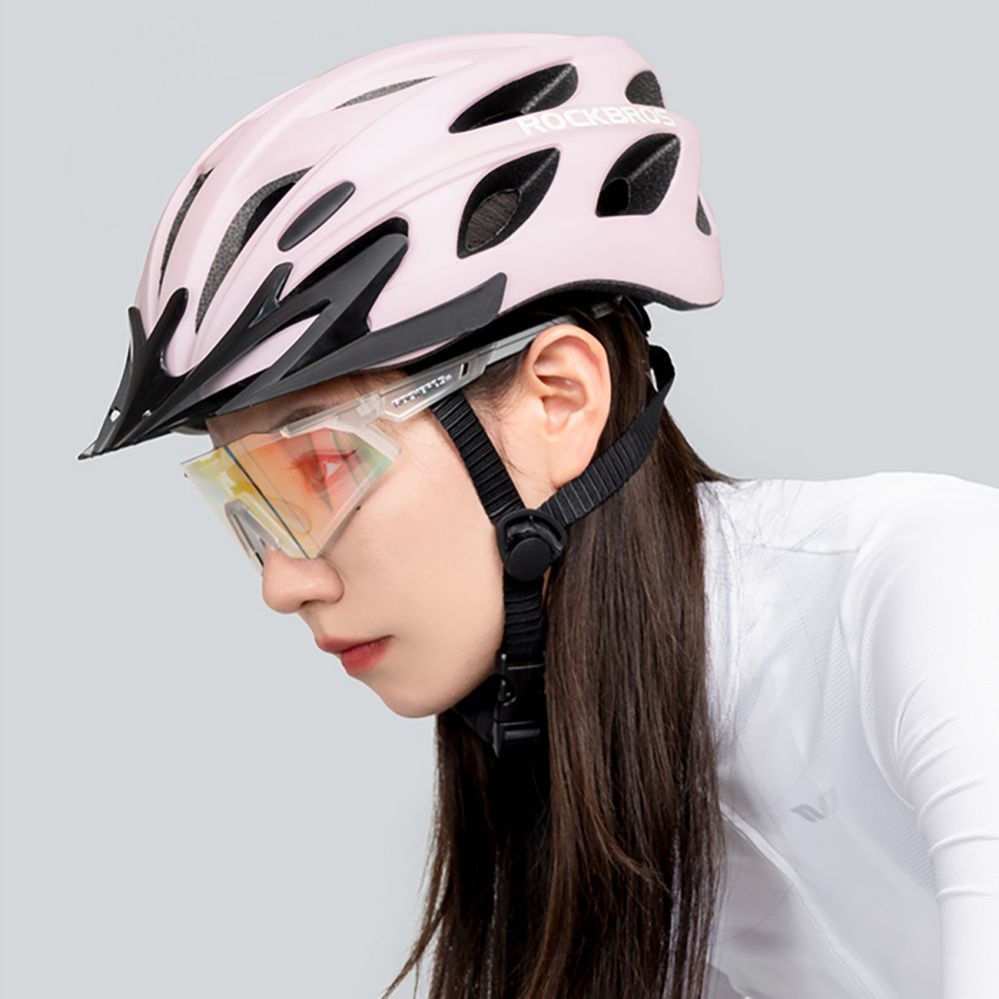 Bicycle accessory Rockbros Rockbros Bike Helmet with Visor, Detachable UV Goggles, Detachable Visor, Unisex - Pink