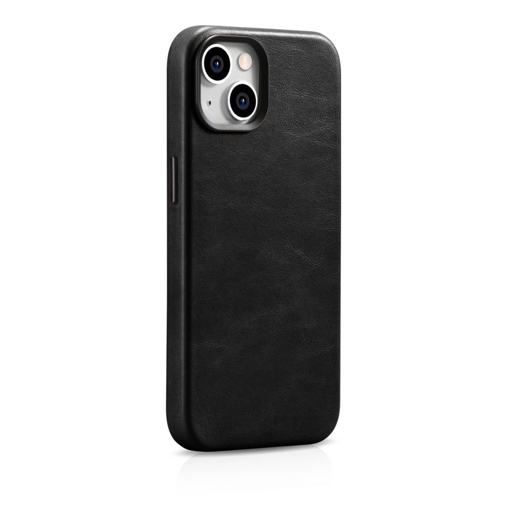 Tagakaaned iCarer iCarer Oil Wax Premium Leather Case iPhone 14 Plus Magnetic Leather Case with MagSafe Black (WMI14220703-BK)