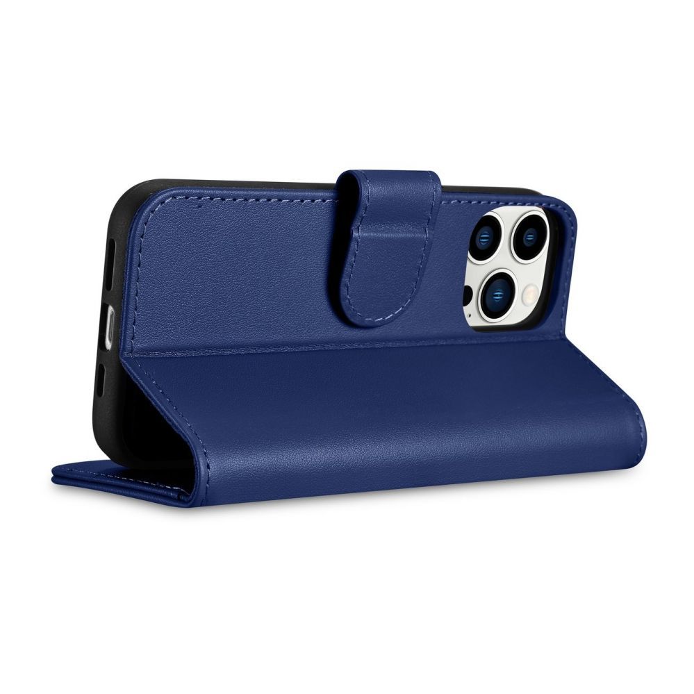 Tagakaaned iCarer iCarer Wallet Case 2in1 Cover iPhone 14 Pro Leather Flip Case Anti-RFID blue (WMI14220726-BU)