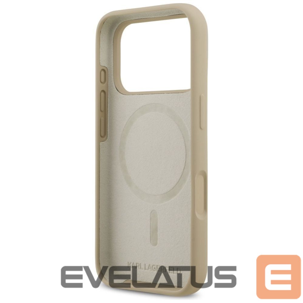 Tagakaaned Karl Lagerfeld Apple KARL LAGERFELD case for IPHONE 17 Pro compatible with MagSafe KLHMP17LSKIGROW (Silicone W/ KL Sketch & Logo) brown Brown