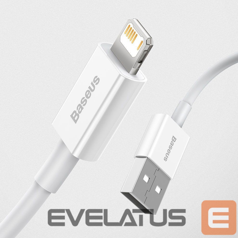 Kabelis Baseus Baseus Superior USB - Lightning cable 2.4A 0.25 m White (CALYS-02)