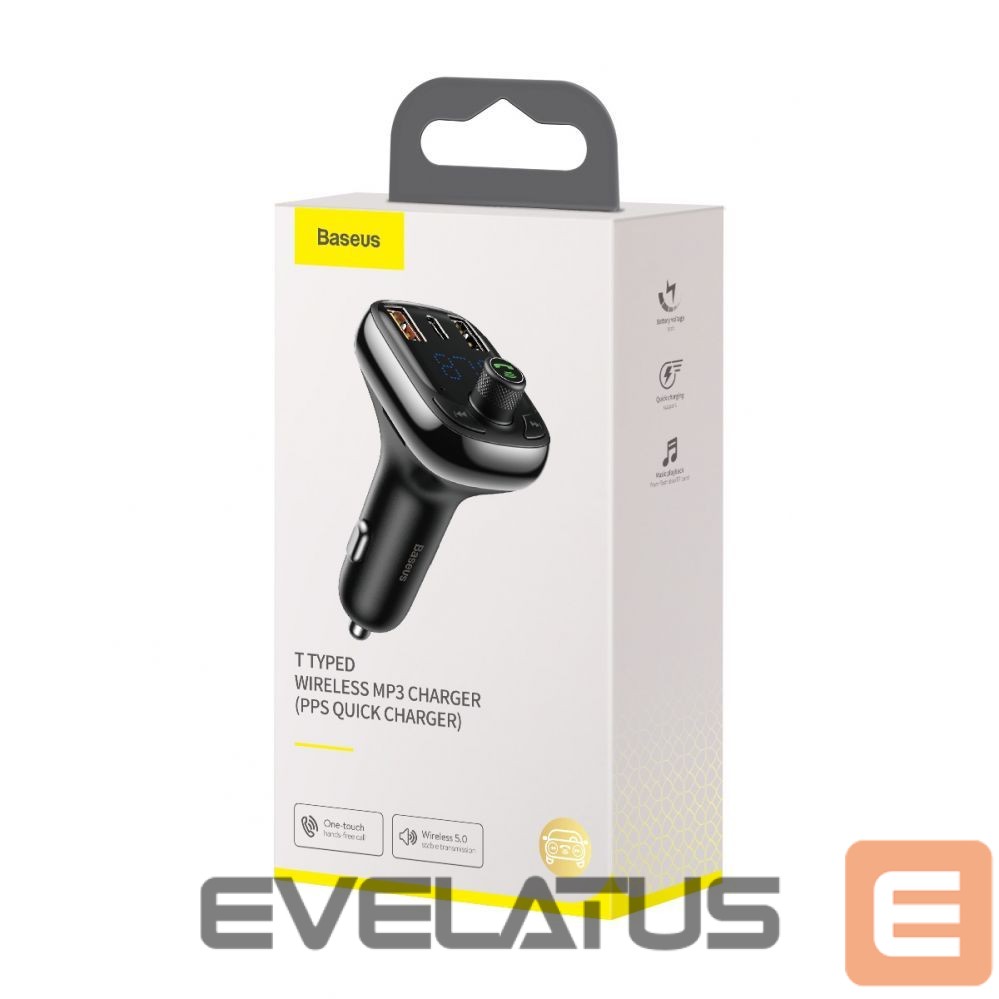 FM transmitter Baseus Bluetooth transmitter / car charger Baseus S-13 (Overseas Edition) - black