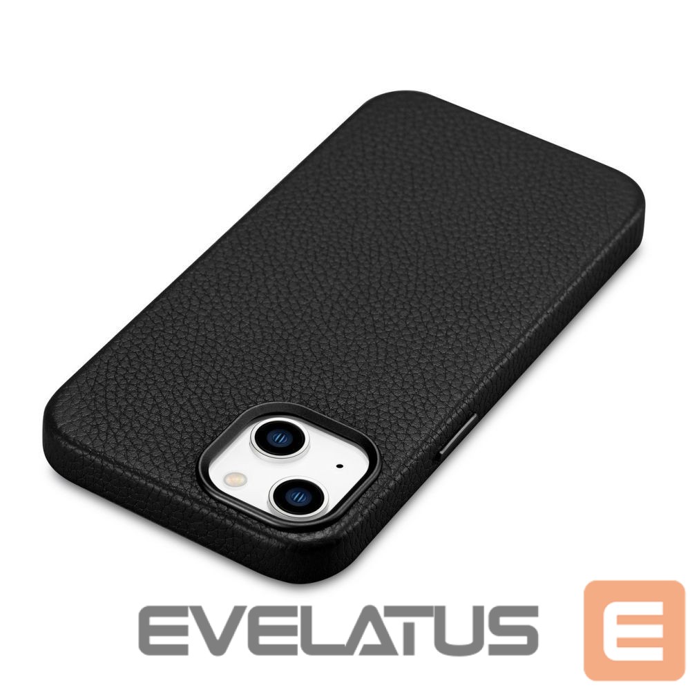 Tagakaaned iCarer iCarer Litchi Premium Leather Case iPhone 14 Magnetic Leather Case with MagSafe Black (WMI14220709-BK)