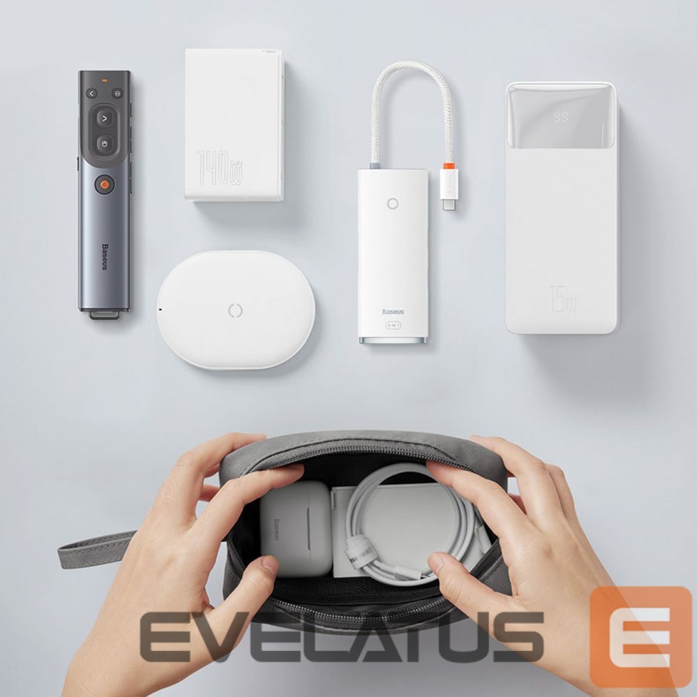 Back panel cover Baseus Baseus EasyJourney Series small travel bag phone pouch, headphones and other small items gray