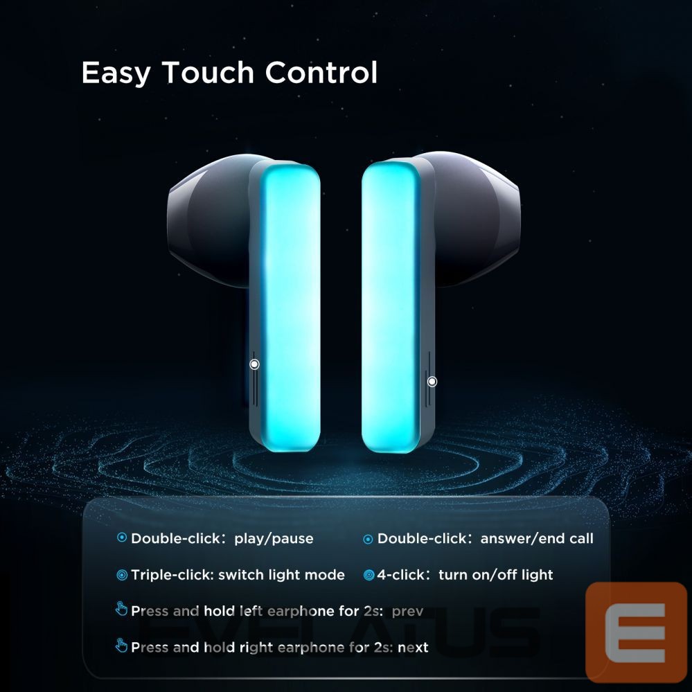 Kõrvaklapid Joyroom TWS Joyroom JR-TC1 IceLens Series wireless headphones with LED lights - black