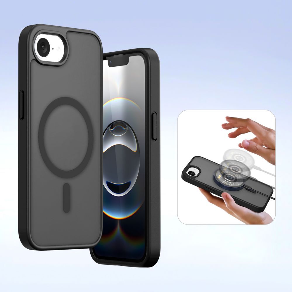 Tagakaaned Dux Ducis Dux Ducis Lawa iPhone 16e Leather Case with Detachable Magnetic Wallet - Black