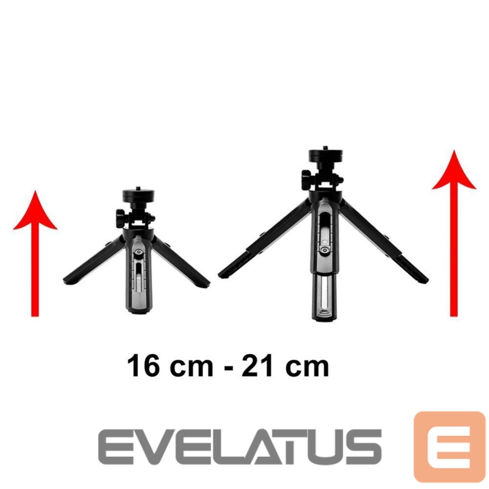 Camera accessory Hurtel Mini tripod selfie stick holder for phone camera GoPro 16 - 21 cm black