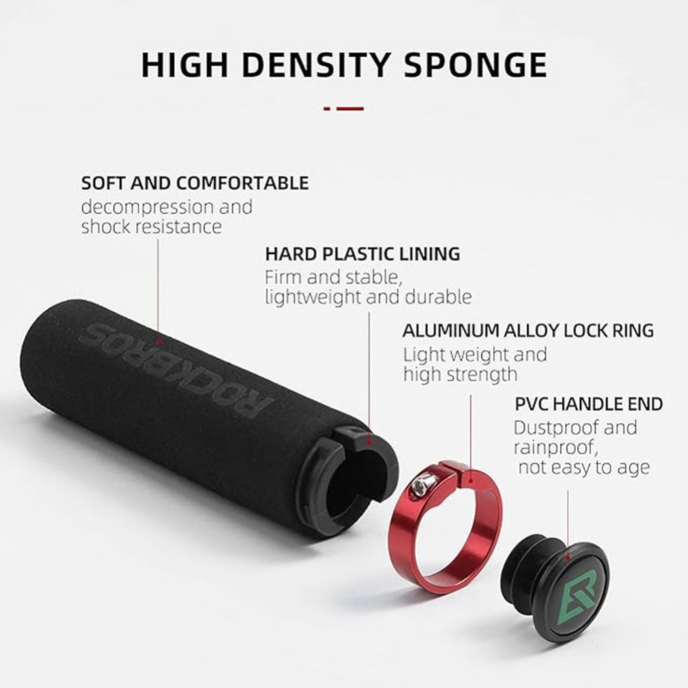 Jalgratta tarvik Rockbros Rockbros BT1001BKRD sponge bicycle handlebar grips - black and red