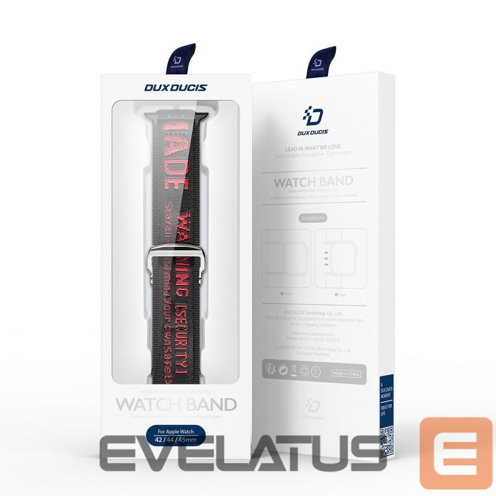 Rihm Dux Ducis Dux Ducis Strap (Outdoor Version) Apple Watch Ultra Strap, SE, 9, 8, 7, 6, 5, 4, 3, 2, 1 (49, 45, 44, 42 mm) Nylon Band Bracelet Black and Red