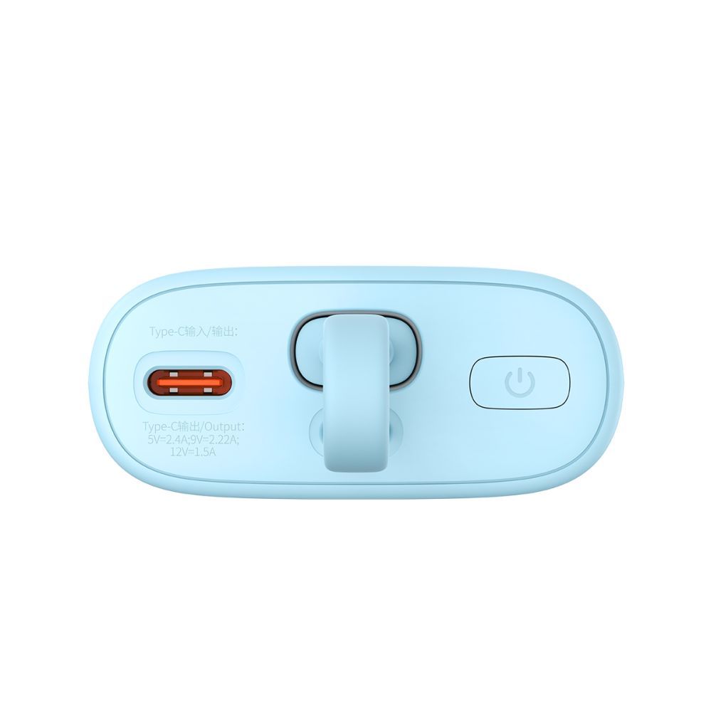 Väline aku Baseus Baseus Popsicle 5200mAh 20W Powerbank with Built-in Lightning Cable (+ White Baseus Simple USB-C - USB-C 60W/20V/3A/30cm Cable) - Blue-Orange