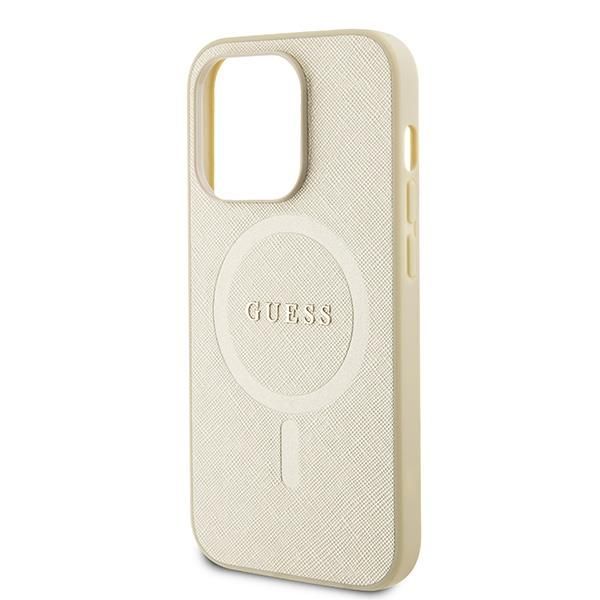 Tagakaaned Guess Guess GUHMP15LPSAHMCB iPhone 15 Pro 6.1" gold/gold hardcase Saffiano MagSafe