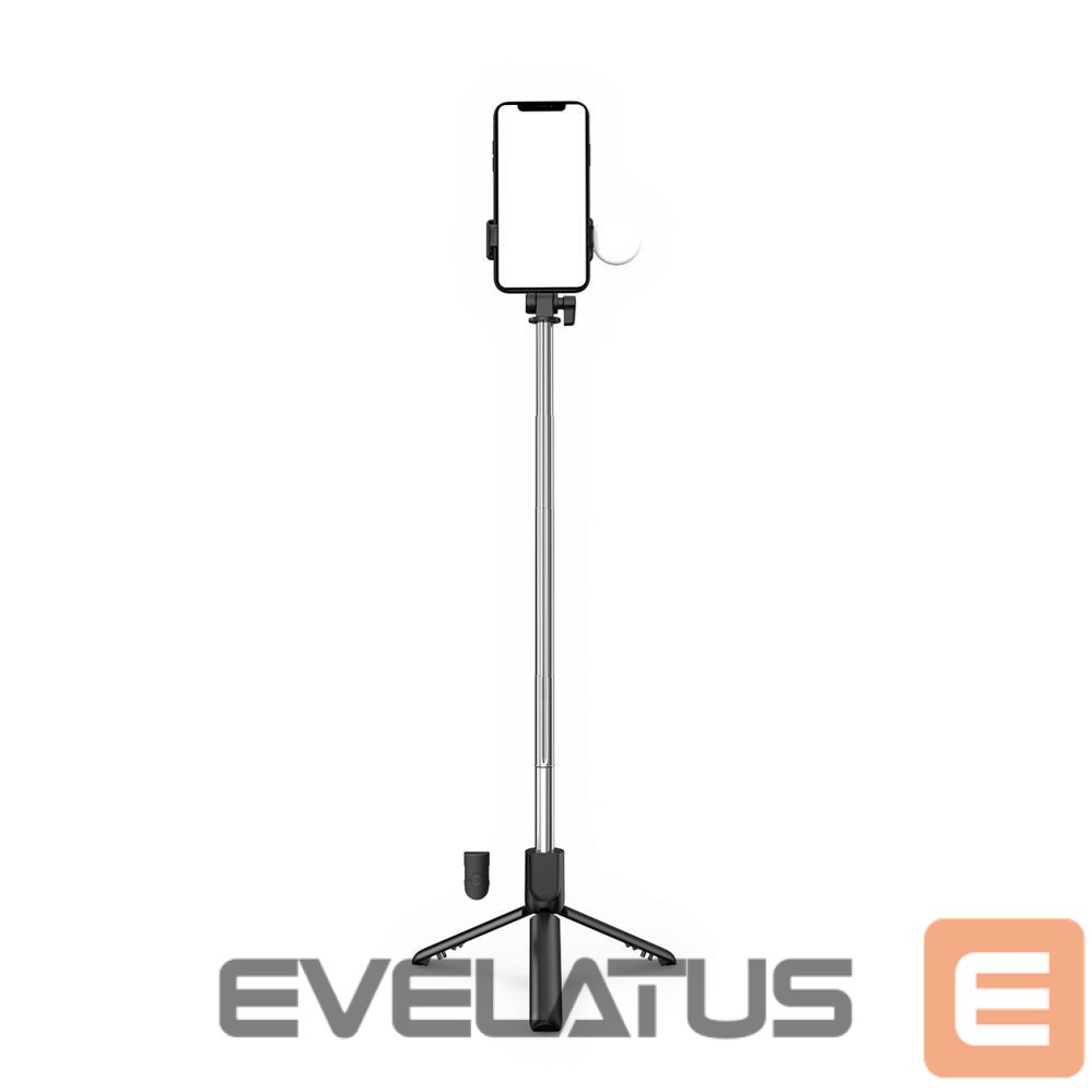 Kaameratarvik Hurtel Selfie stick WR1YXS telescopic tripod 0.71m with round lamp - black