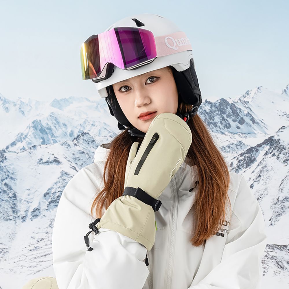 Teised Qunature Qunature Full Length Ski Gloves Size L - Light Brown