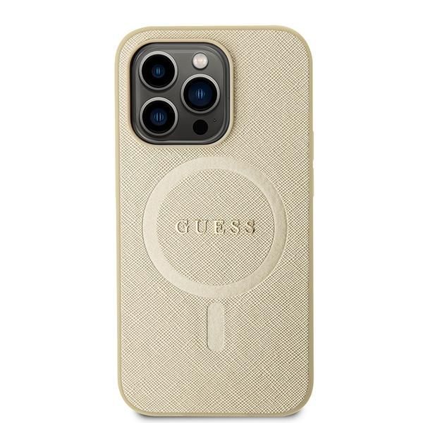 Tagakaaned Guess Guess GUHMP15LPSAHMCB iPhone 15 Pro 6.1" gold/gold hardcase Saffiano MagSafe