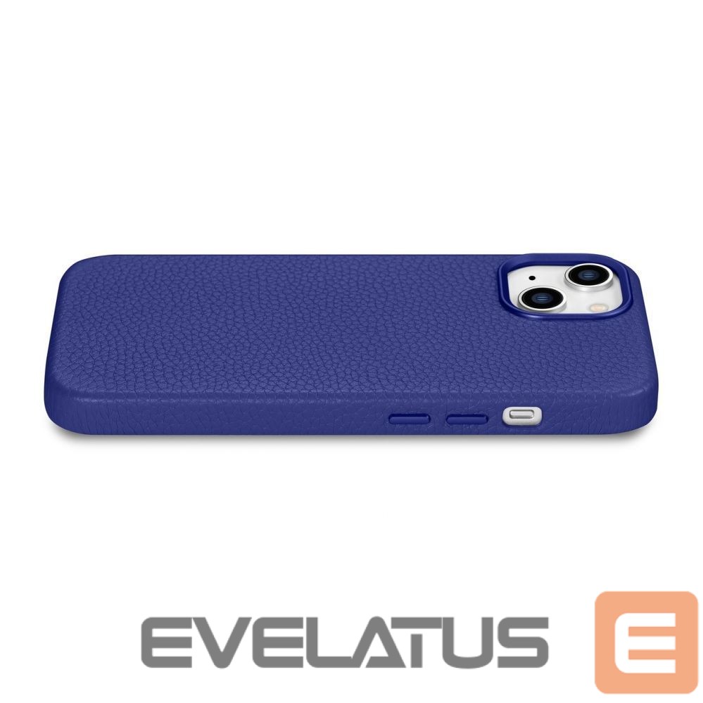 Tagakaaned iCarer iCarer Litchi Premium Leather Case iPhone 14 Plus Magnetic Leather Case with MagSafe Dark Blue (WMI14220711-DB)