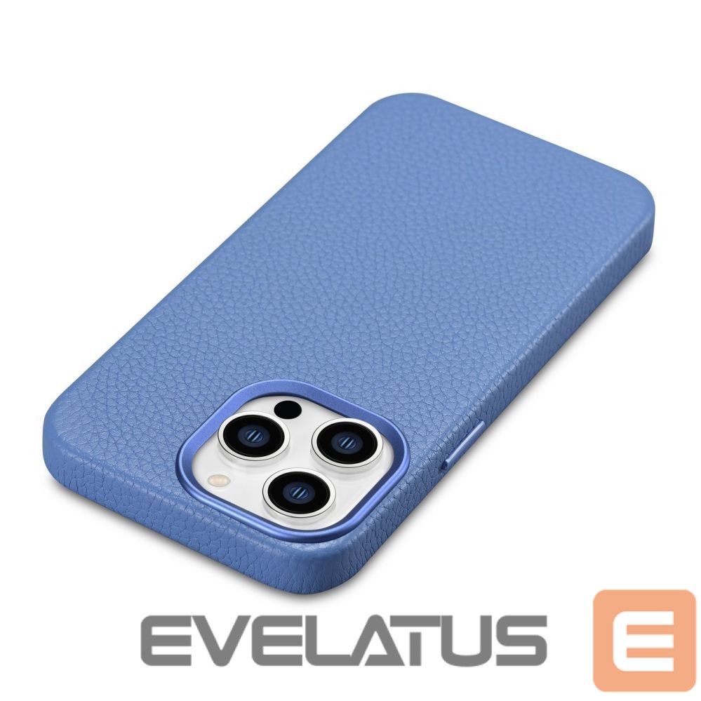 Tagakaaned iCarer iCarer Litchi Premium Leather Case iPhone 14 Pro Magnetic Leather Case with MagSafe Light Blue (WMI14220710-LB)