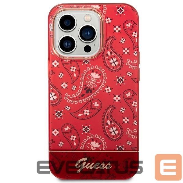 Back panel cover Guess Guess GUHCP14LHGBNHR iPhone 14 Pro 6.1" red/red hardcase Bandana Paisley