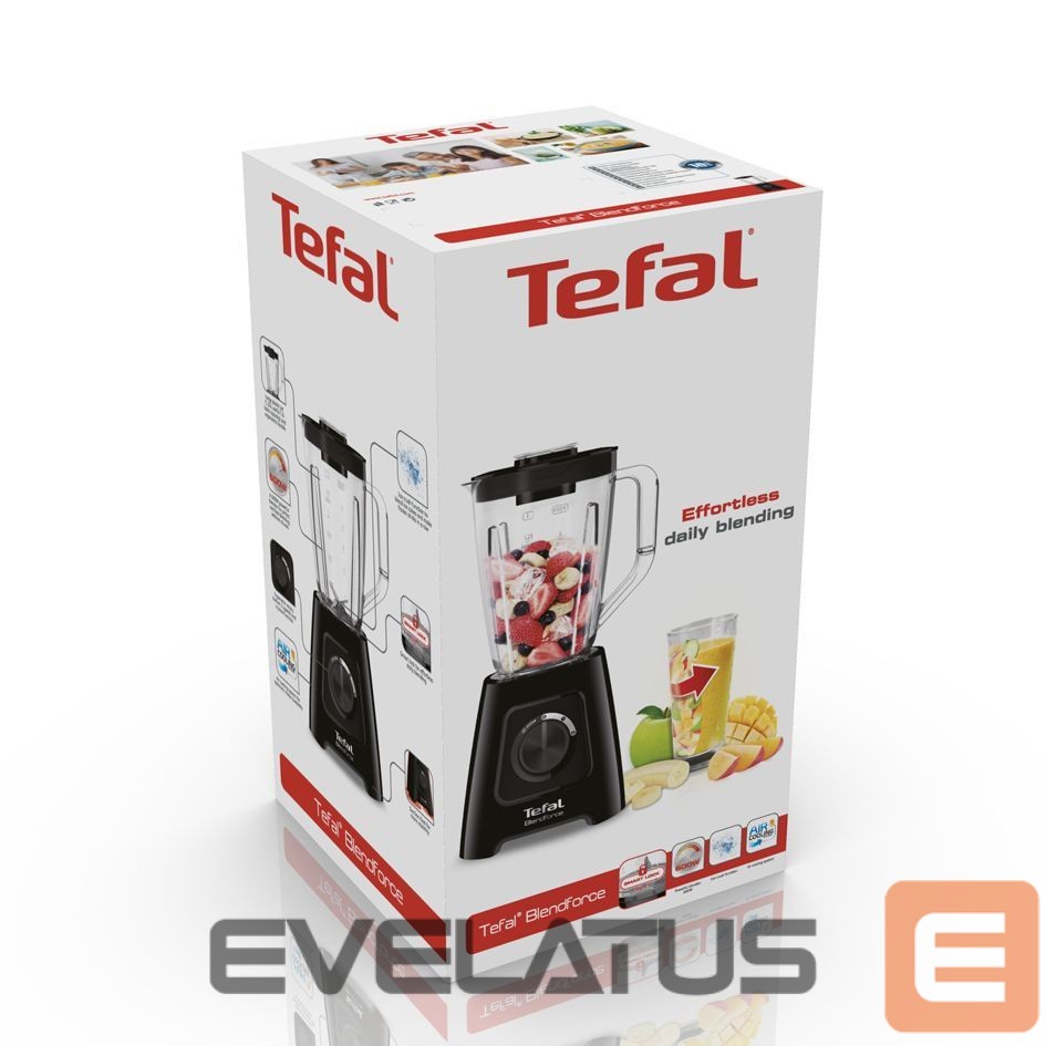 Mikserid ja blenderid TEFAL Blender BL420838 BlendForce Tabletop, 600 W, Jar material Plastic, Jar capacity 1.25 L, Ice crushing, Black