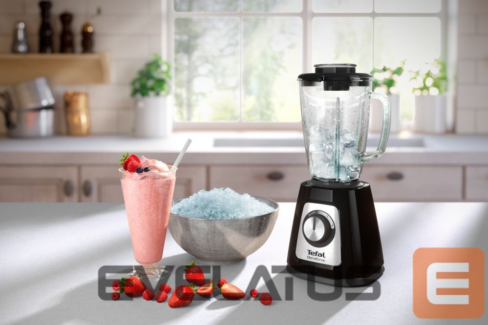 Mikseri un blenderi TEFAL Blender BL438831 BlendForce Tabletop, 800 W, Jar material Glass, Jar capacity 1.25 L, Ice crushing, Black