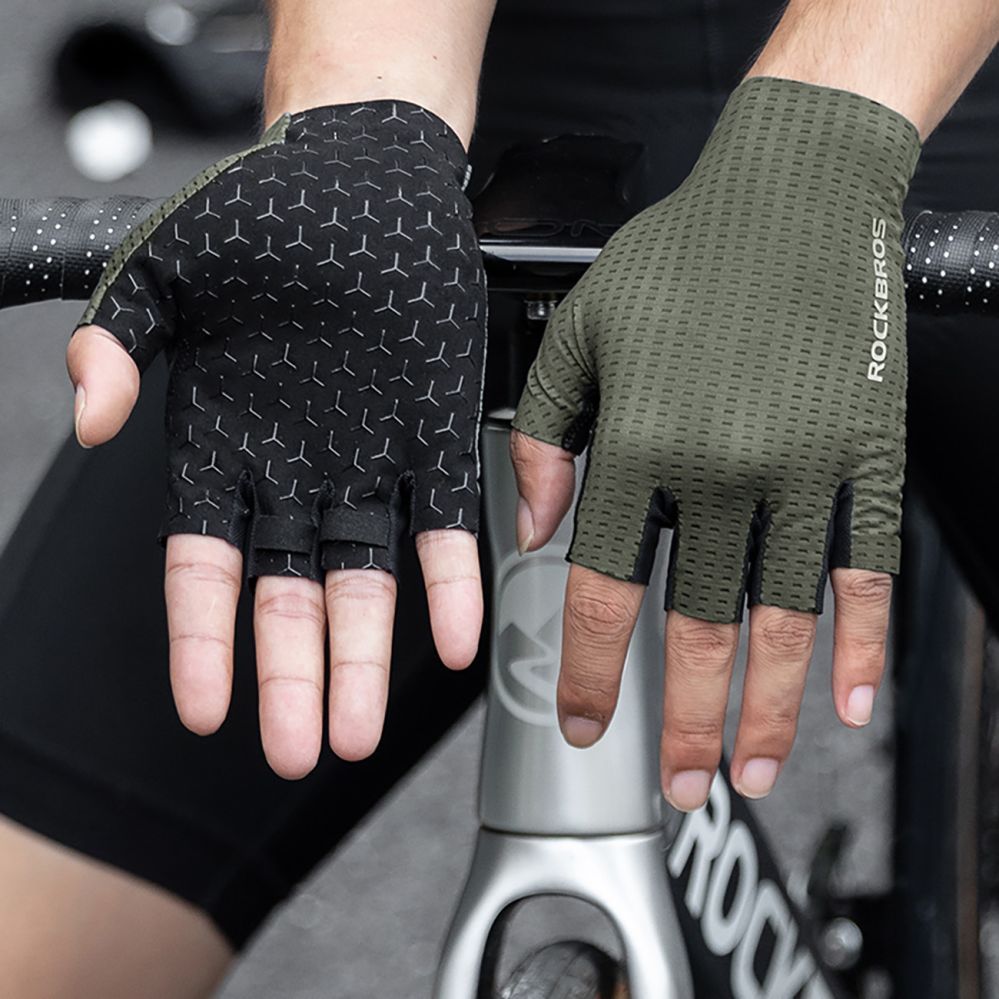 Bicycle accessory Rockbros Rockbros Breathable Short Finger Cycling Gloves, Size: S - Green