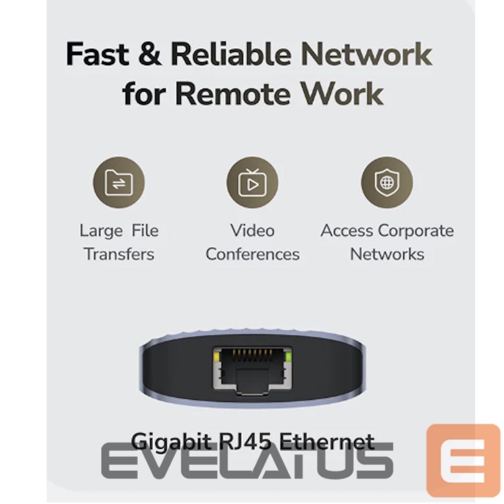 Ruuterid Cudy UH606 PortMate USB-C 6-in-1 Hub 4K 60Hz HDMI Gigabit LAN 3x USB-A Power Input Grey