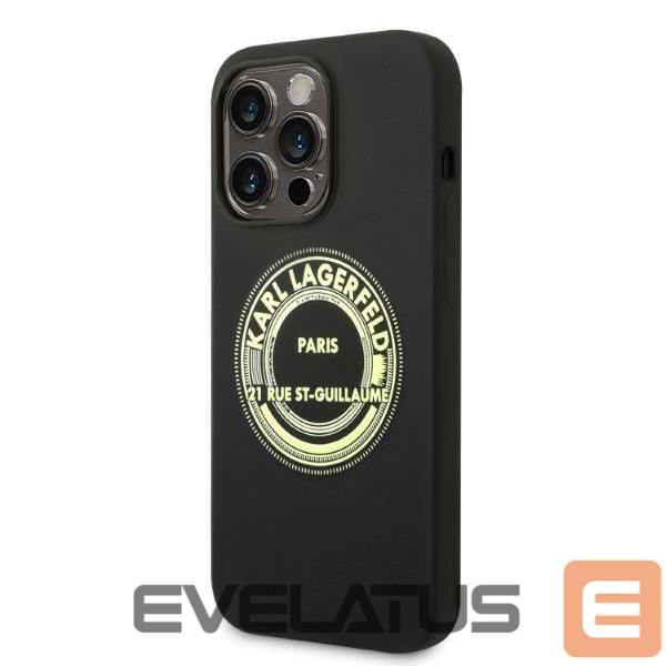 Aizmugurējais vāciņš Karl Lagerfeld Karl Lagerfeld KLHCP14XSRSGRCK iPhone 14 Pro Max 6.7 "hardcase black / black Silicone RSG