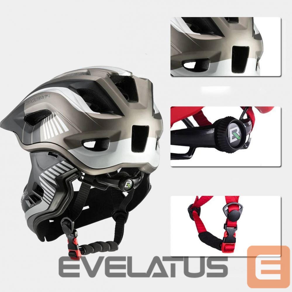 Bicycle accessory Rockbros Rockbros TT-32SBTG-S children's bicycle helmet with removable chinbar, size S - gray