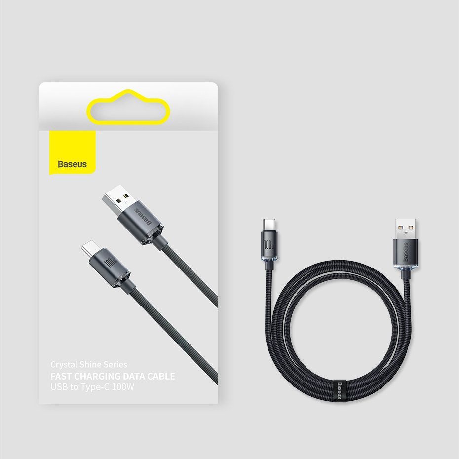 Muud kaubad Baseus Baseus Crystal Shine Series cable USB cable for fast charging and data transfer USB Type A - USB Type C 100W 1.2m black (CAJY000401)