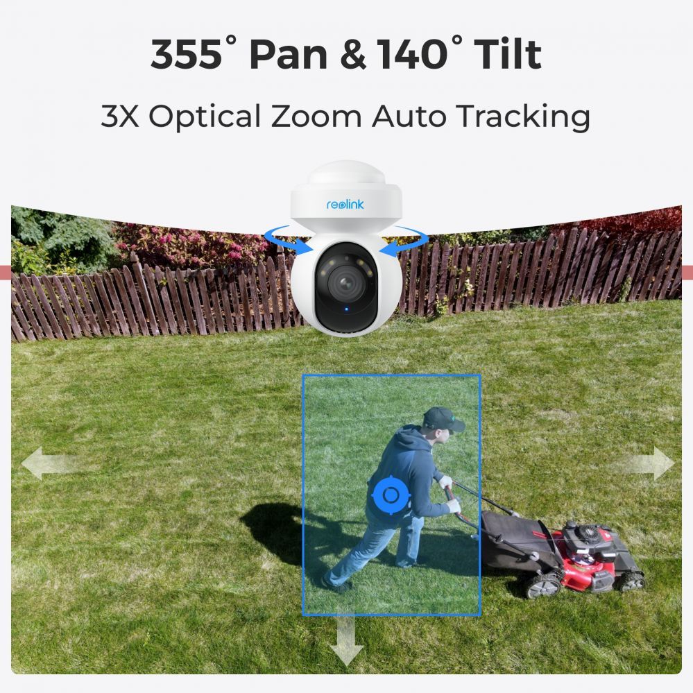 Web kamera Reolink Smart WiFi Camera with Motion Spotlights E Series E540 PTZ 5 MP 2.8-8/F1.6 IP65 H.264 Micro SD, Max. 256 GB