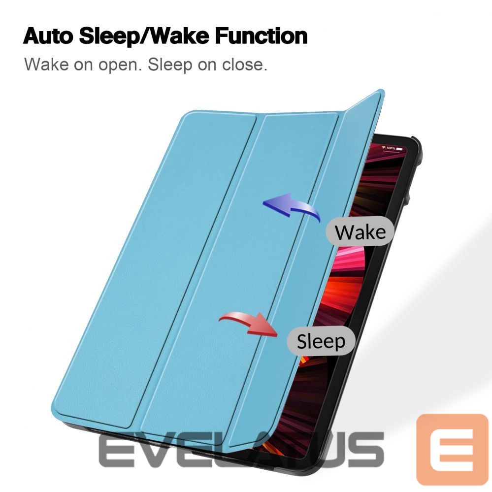 Kaaned iLike iPad 10.2 Tri-Fold Eco-Leather Stand Case Sky Blue