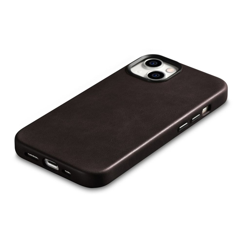 Back panel cover iCarer iCarer Oil Wax Premium Leather Case iPhone 14 Plus Magnetic Leather Case with MagSafe Brown (WMI14220703-BN)
