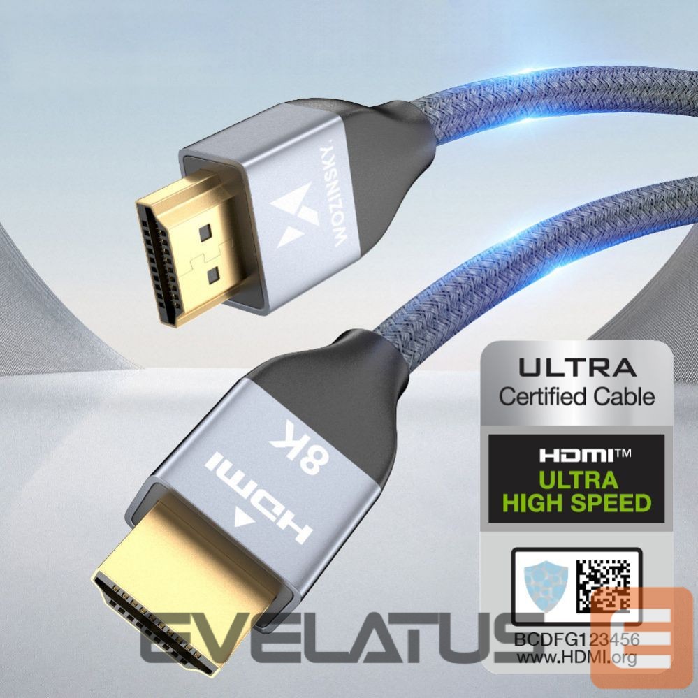 Kaabel Wozinsky Wozinsky cable HDMI 2.1 8K 60 Hz 48 Gbps / 4K 120 Hz / 2K 144 Hz 5 m Silver (WHDMI-50)