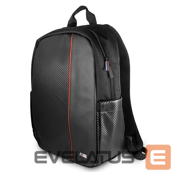 Laptop Bag BMW BMW Carbon Red Stripe backpack for a 16" laptop - black