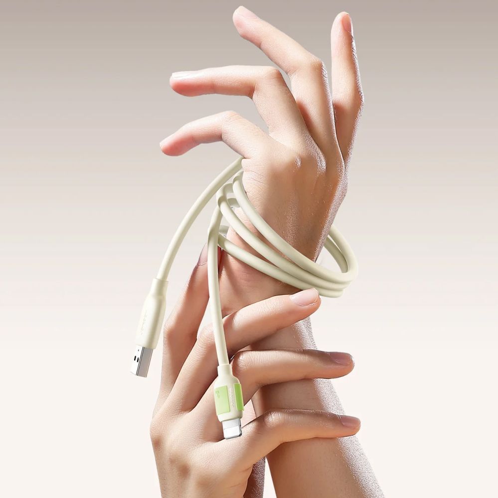 Kabelis Joyroom Joyroom S-A53 3A USB-A Cable - Lightning with Fluorescent Tip 2m - Beige