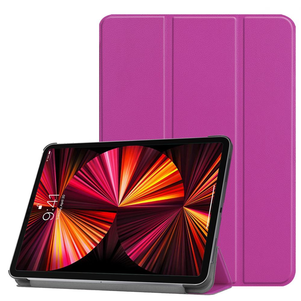 Kaaned iLike Galaxy Tab A9 / A11 8.7 X110 Tri-Fold Eco-Leather Stand Case Purple