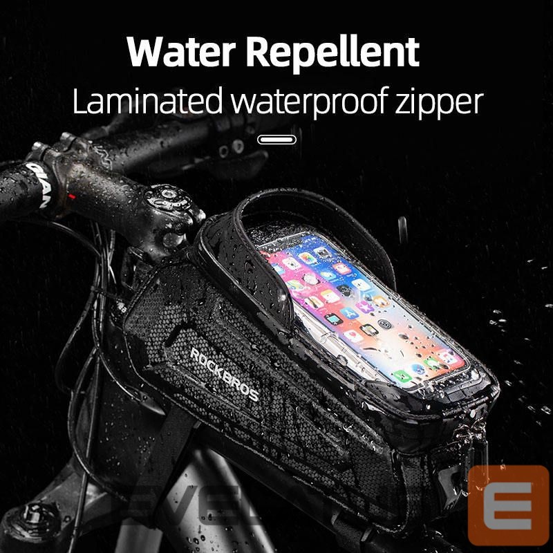 Bicycle accessory Rockbros Rockbros B68 bicycle bag for armored frame with phone pocket and cover 1.7l - black