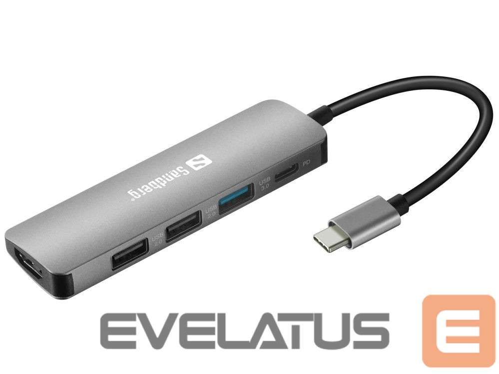 Cita datorprece Sandberg 136-32 USB-C Dock HDMI+3xUSB+PD 100W