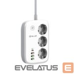 Mājas elektronika Tellur  Smart WiFi Power Strip 3 Outlets, PD30W, QC18W, 2xUSB 2.4A 2500W 10A 2m 