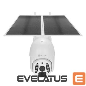 Koduelektroonika Tellur  Smart WiFi Solar Camera P&T 3MP, 2K UltraHD, PIR, 20W solar panel, white 