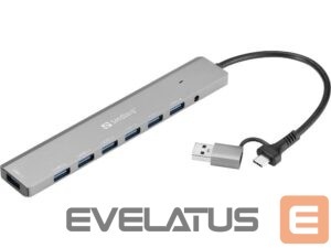 Parveidotājs Sandberg  136-66 USB-C/A to 7 x USB 3.0 Hub 