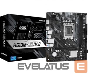 Intel protsessori emaplaat Asrock  Mainboard||Intel H610|LGA1700|Micro-ATX|Memory DDR4|Memory slots 2|1xPCI-Express 3.0 1x|1xPCI-Express 4.0 16x|1xM.2|2xHDMI|4xUSB 2.0|2xUSB 3.2|1xPS/2|1xRJ45|3xAudio port|H610M-H2/M.2 