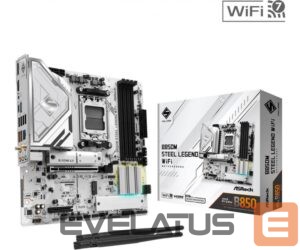 AMD protsessori emaplaat Asrock  Mainboard||AMD B850|SAM5|Micro-ATX|Memory DDR5|Memory slots 4|4xPCI-Express 4.0 4x	|1xPCI-Express 5.0 16x|1xM.2|1xHDMI|1xDisplayPort|1xAudio-In|1xAudio-Out|1xMicrophone|4xUSB 2.0|3xUSB 3.2|1xUSB-C|1xRJ45|B850MSTEELLEGENDWIFI 