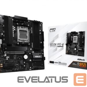 Pamatplate AMD procesorsiem Asrock  Mainboard||AMD B850|SAM5|Micro-ATX|Memory DDR5|Memory slots 4|1xPCI-Express 4.0 4x	|1xPCI-Express 5.0 16x|1xM.2|1xHDMI|1xDisplayPort|1xAudio-In|1xAudio-Out|1xMicrophone|4xUSB 2.0|3xUSB 3.2|1xUSB-C|1xRJ45|B850MPRO-A 