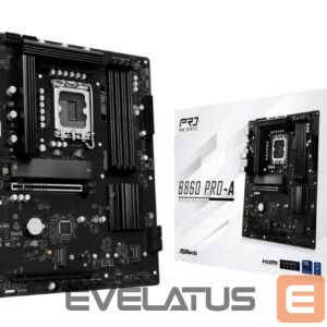 Intel protsessori emaplaat Asrock  Mainboard||Intel B860 Express|LGA1851|ATX|Memory DDR5|Memory slots 4|1xHDMI|1xDisplayPort|1xAudio-In|1xAudio-Out|1xMicrophone|2xUSB 2.0|6xUSB 3.2|1xUSB-C|1xRJ45|B860PRO-A 