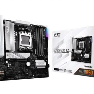 Pamatplate AMD procesorsiem Asrock  Mainboard||AMD B850|SAM5|Micro-ATX|Memory DDR5|Memory slots 4|1xPCI-Express 4.0 4x	|1xPCI-Express 5.0 16x|1xM.2|1xHDMI|1xDisplayPort|1xAudio-In|1xAudio-Out|1xMicrophone|4xUSB 2.0|3xUSB 3.2|1xUSB-C|1xRJ45|B850MPRORS 