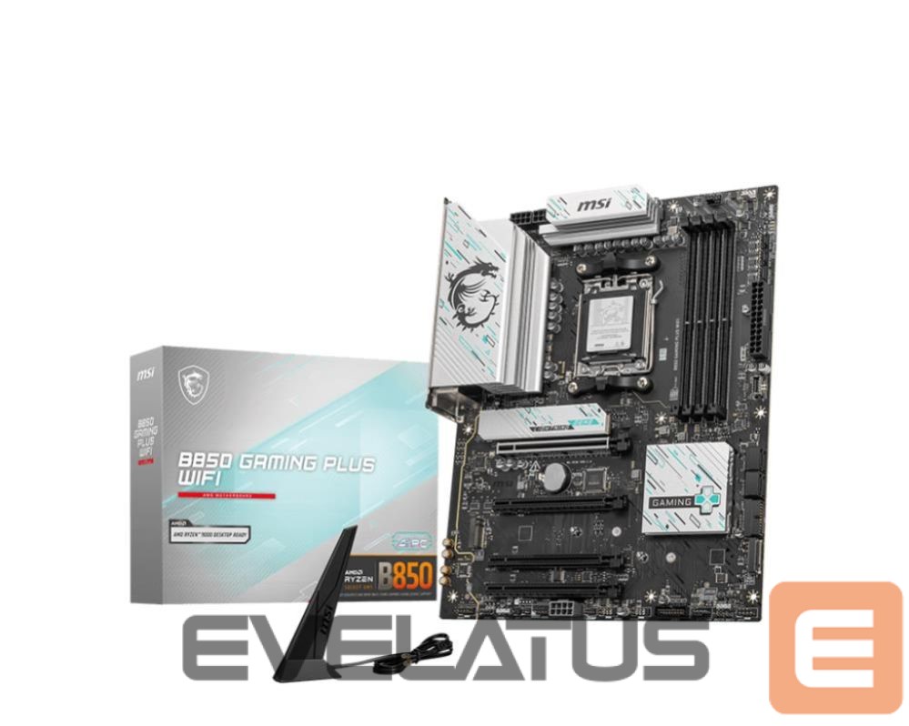 AMD protsessori emaplaat MSI Mainboard||AMD B850|SAM5|ATX|Memory DDR5|Memory slots 4|4xPCI-Express 16x|3xM.2|1xDisplayPort|1xAudio-In|1xAudio-Out|1xMicrophone|4xUSB 2.0|2xUSB 3.2|2xUSB-C|1xOptical S/PDIF|1xRJ45|B850GAMINGPLUSWIFI